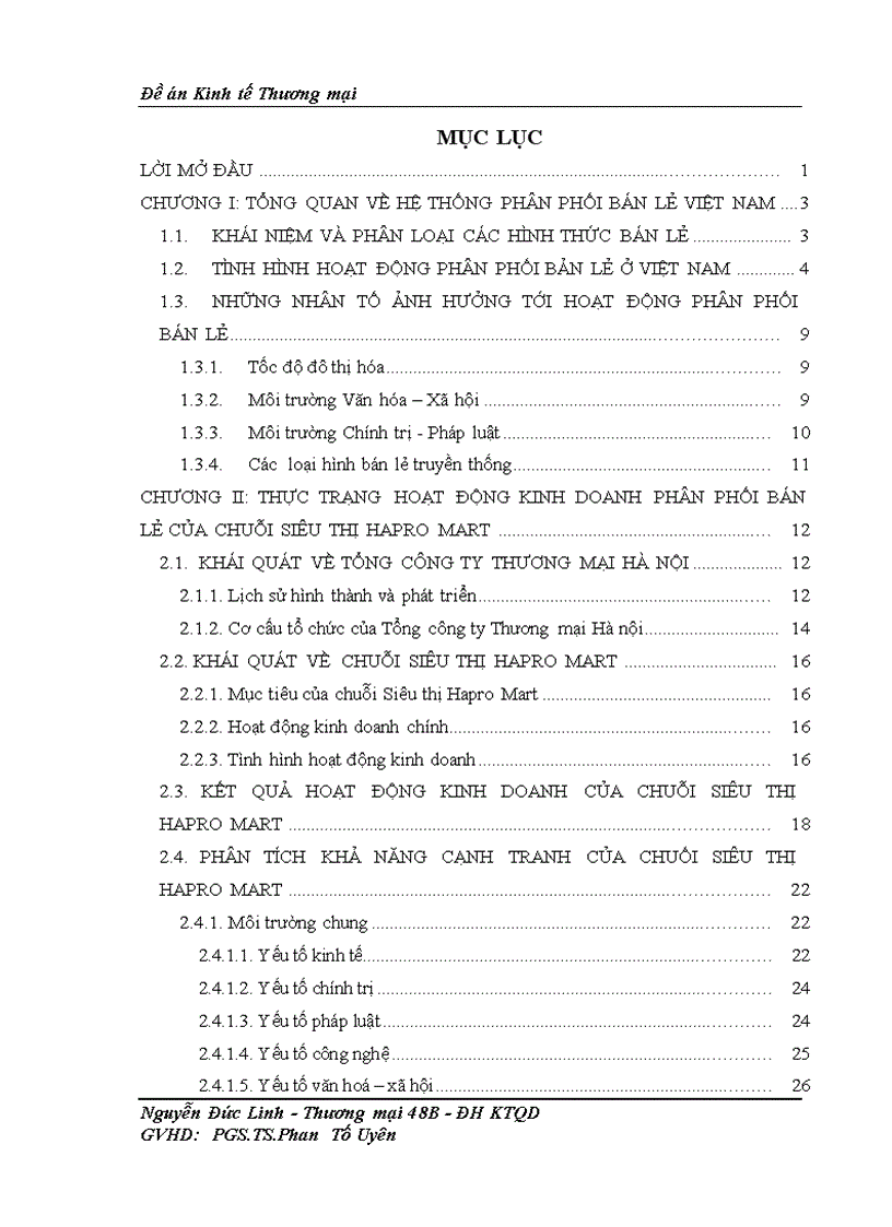Một số giải pháp phát triển chuỗi hệ thống bán lẻ của Tổng công ty Thương mại Hà nội Hapro mart