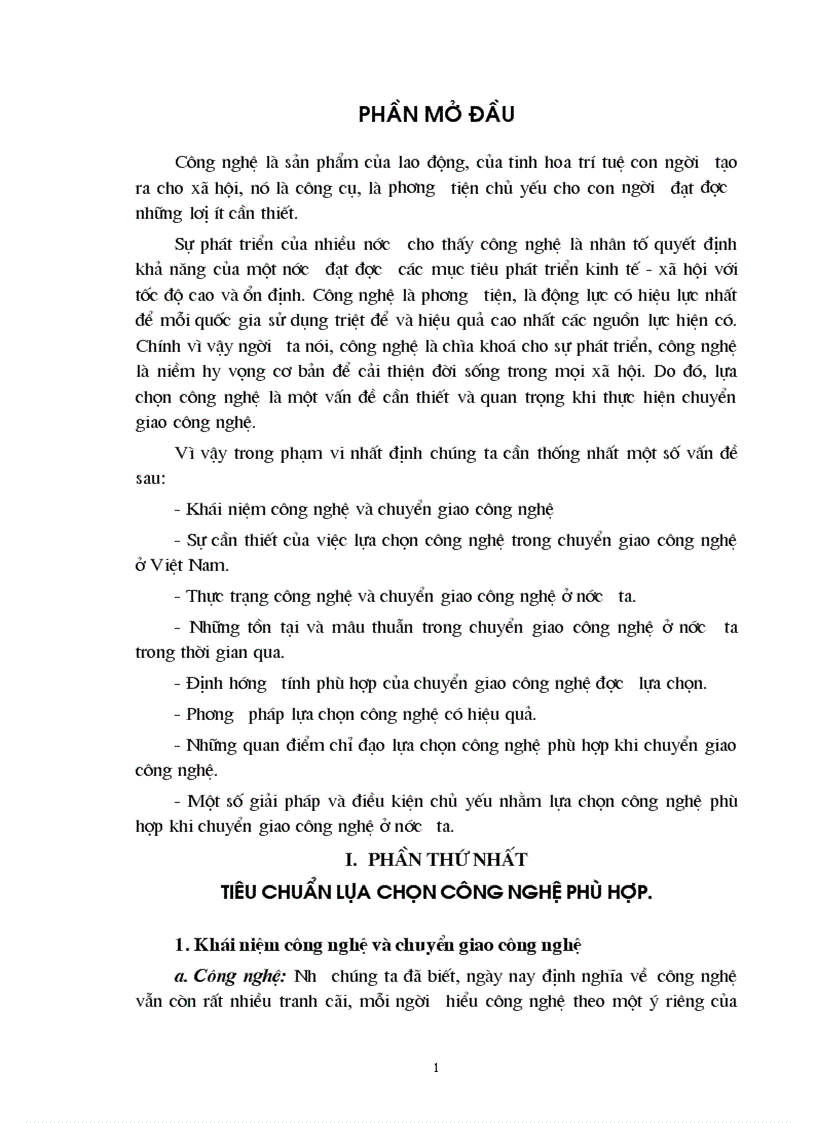 Một số giải pháp và điều kiện chủ yếu nhằm lựa chọn công nghệ phù hợp khi chuyển giao công nghệ ở nước ta