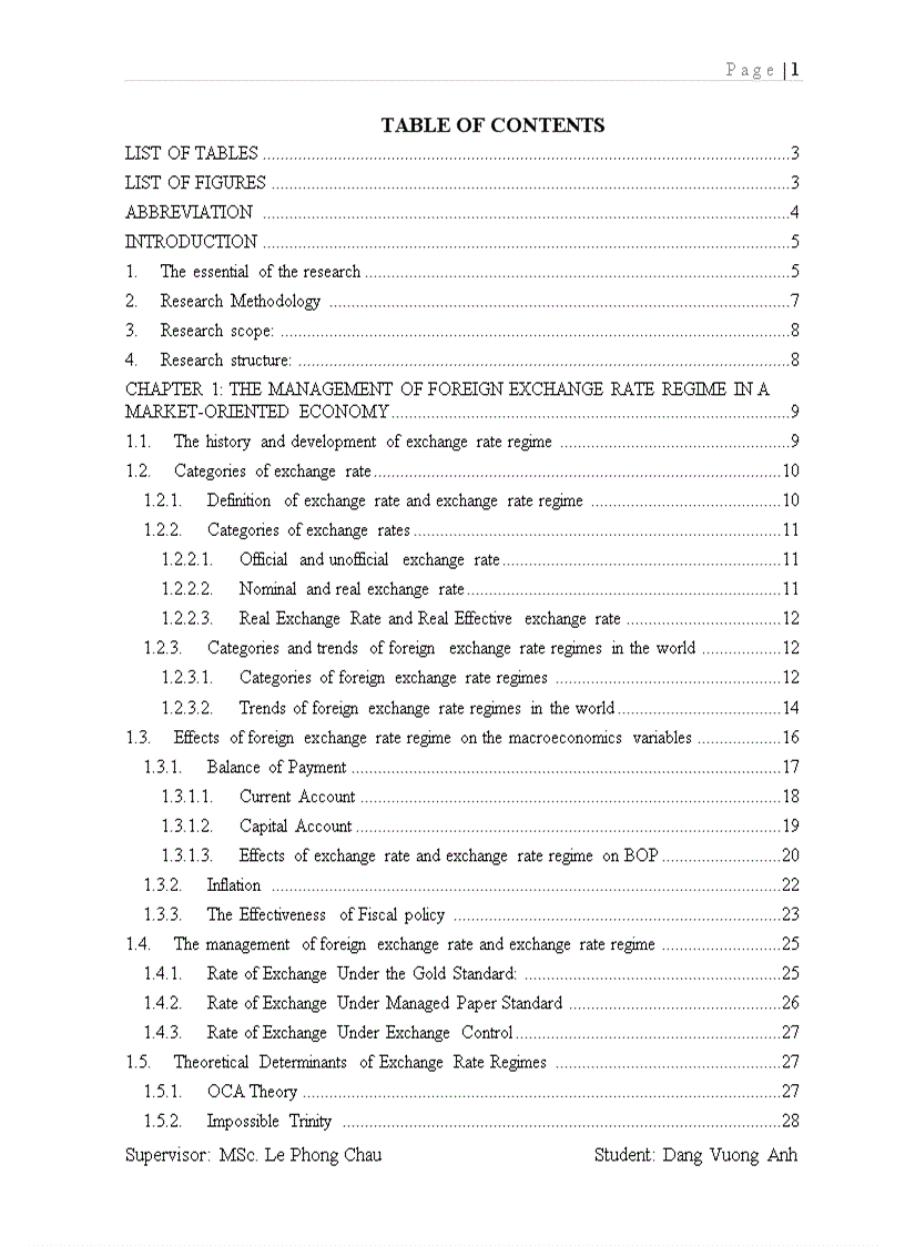 Selecting an appropriate foreign exchange rate regime in the period of recovery in vietnam