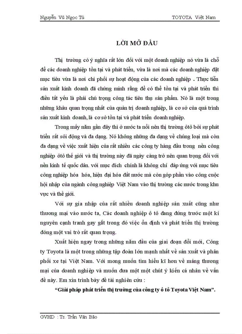 Giải pháp phát triển thị trường của công ty ô tô Toyota Việt Nam 1