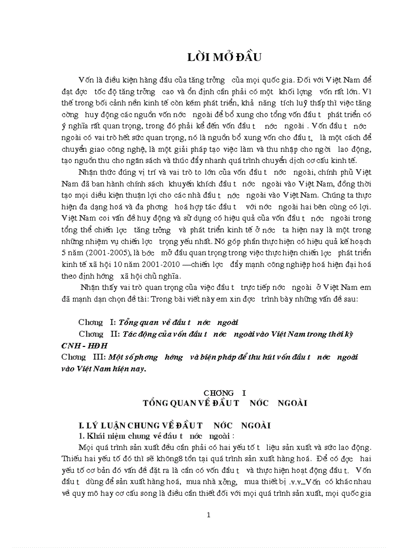 Một số phương hướng và biện pháp để thu hút vốn đầu tư nước ngoài vào Việt Nam hiện nay 1