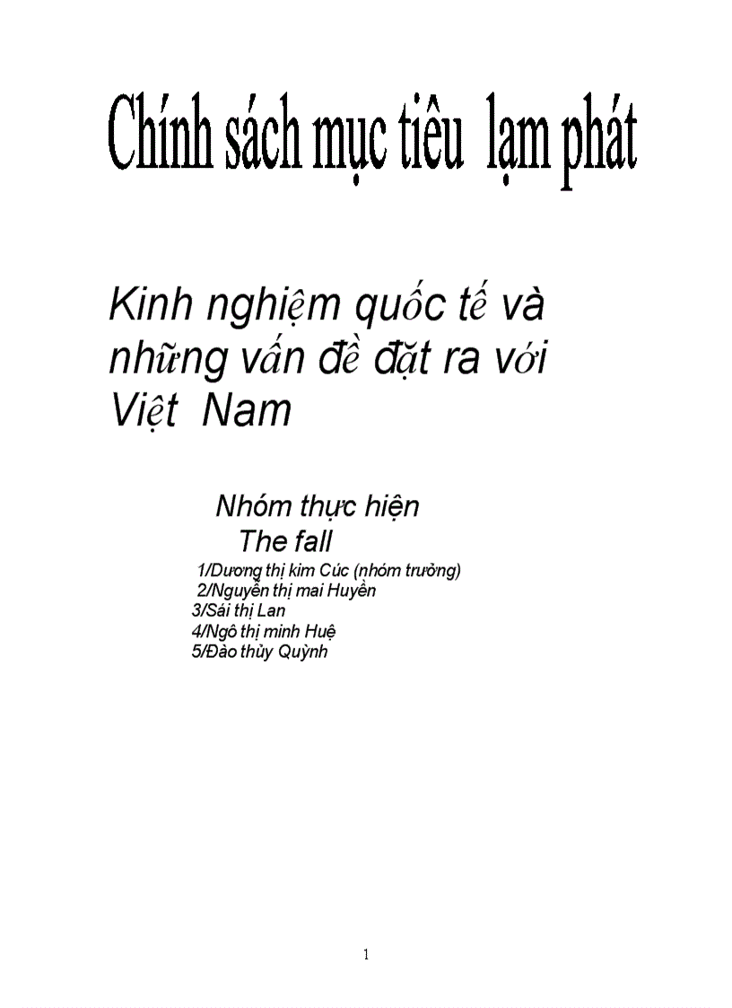 Chính sách mục tiêu lạm phát Kinh nghiệm quốc tế và những vấn đề đặt ra với Việt Nam