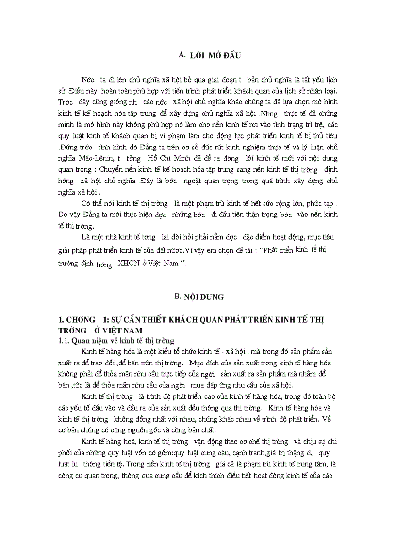Phát triển kinh tế thị trường định hướng XHCN ở Việt Nam