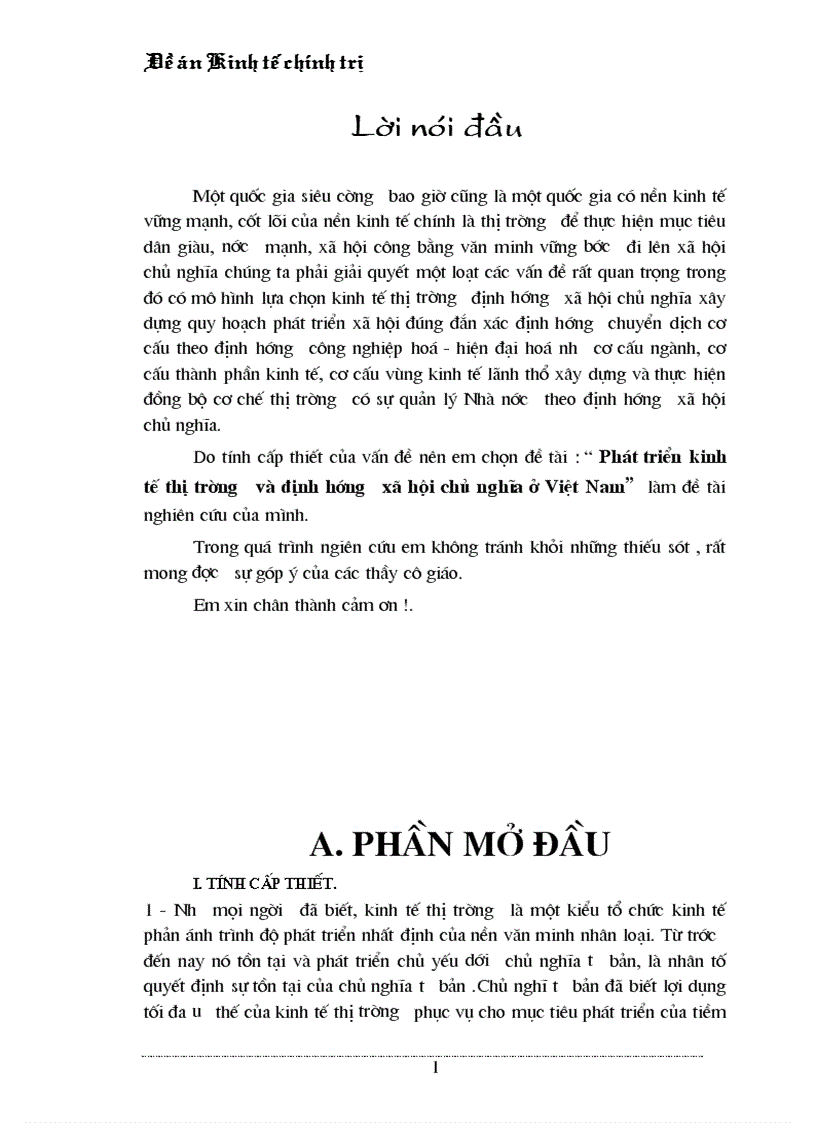 Phát triển kinh tế thị trường và định hướng xã hội chủ nghĩa ở Việt Nam 1