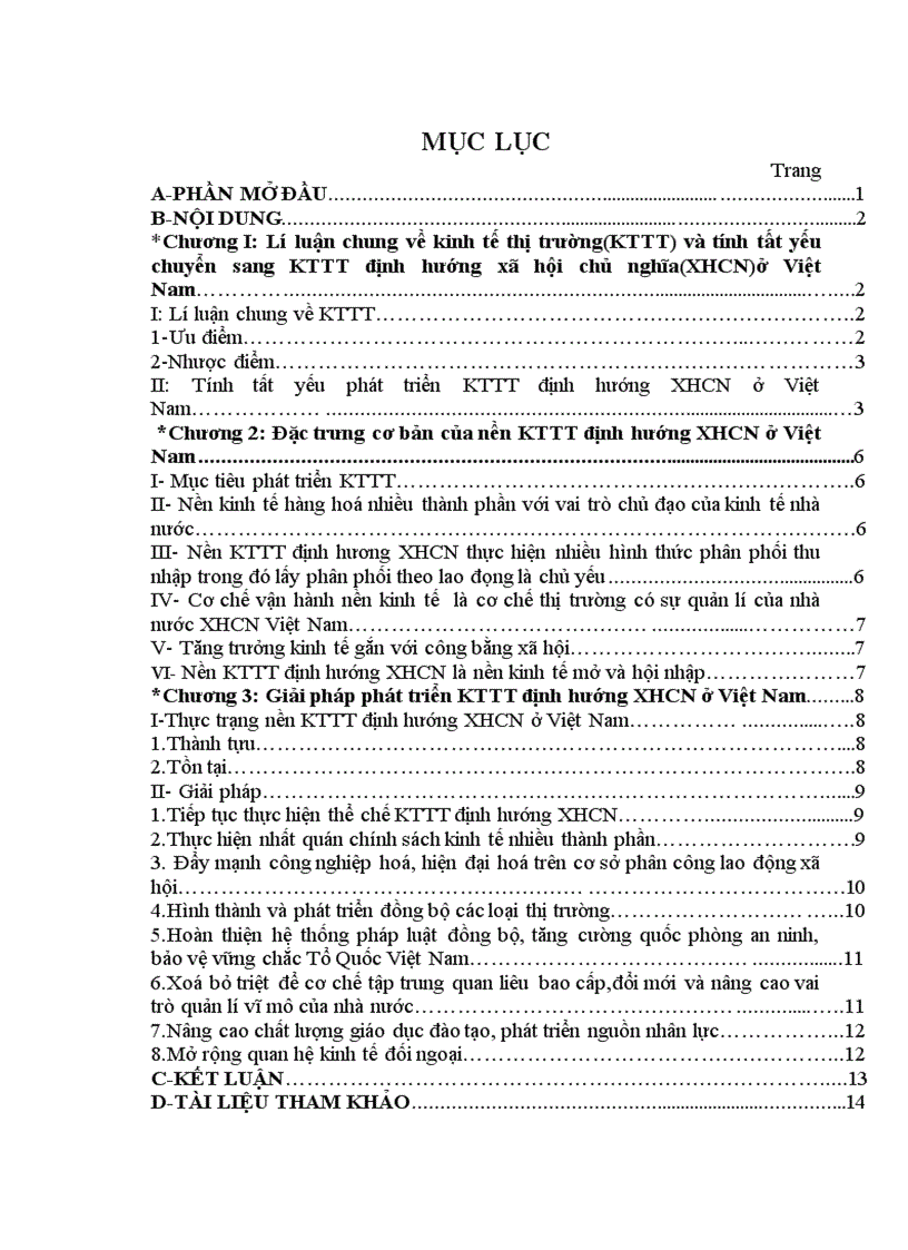 Những giải pháp phát triển KTTT định hướn XHCN ở Việt Nam