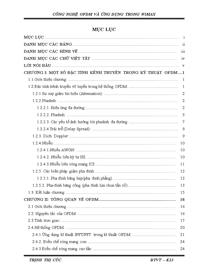 CÔNG NGHỆ OFDM VÀ ỨNG DỤNG TRONG WiMAX