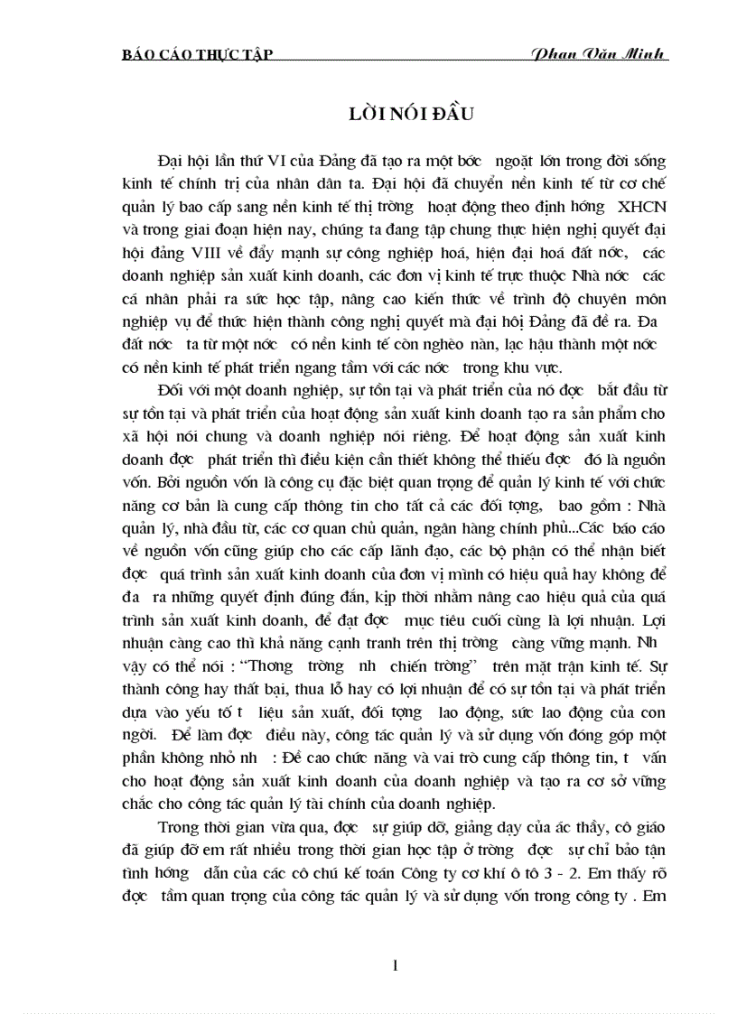 Công tác huy động và sử dụng vốn ở Công ty cơ khí ô tô 3 2 1