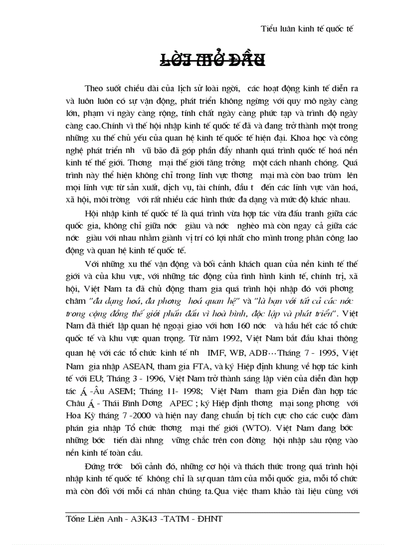 Việt Nam trên con đường hội nhập kinh tế quốc tế