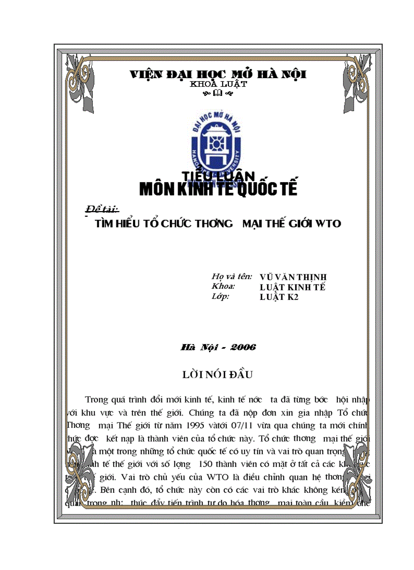 Tìm hiểu tổ chức thương mại thế giới wto