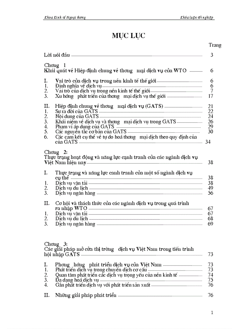 Các giải pháp mở cửa thị trường dịch vụ Việt Nam trong tiến trình hội nhập GATS