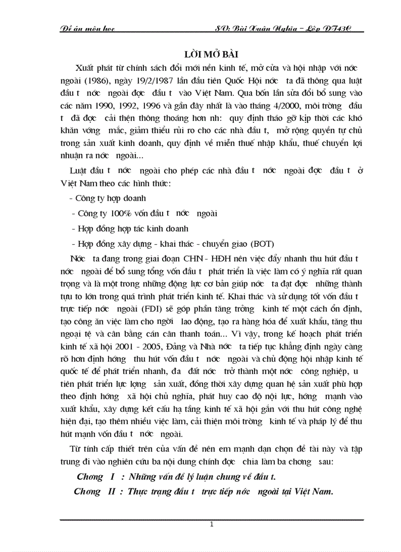 Những giải pháp cơ bản đảm bảo vốn đầu tư trực tiếp nước ngoài cho phát triển kinh tế xã hội giai đoạn 2001 2005 1