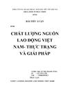 Chất lượng nguồn lao động Việt Nam thực trạng và giải pháp 1