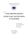 Tăng trưởng kinh tế ở Việt Nam nguyên nhân và giải pháp