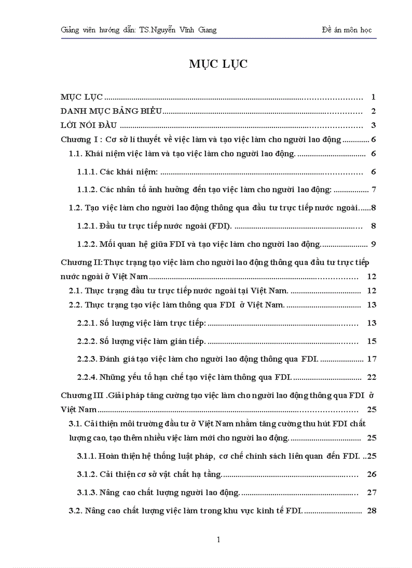 Tạo việc làm cho người lao động thông qua đầu tư trực tiếp nước ngoài ở Việt Nam