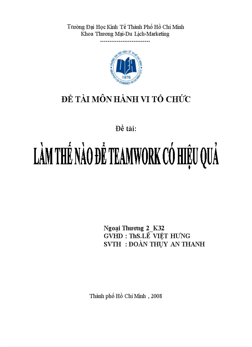 Làm thế nào để teamwork có hiệu quả