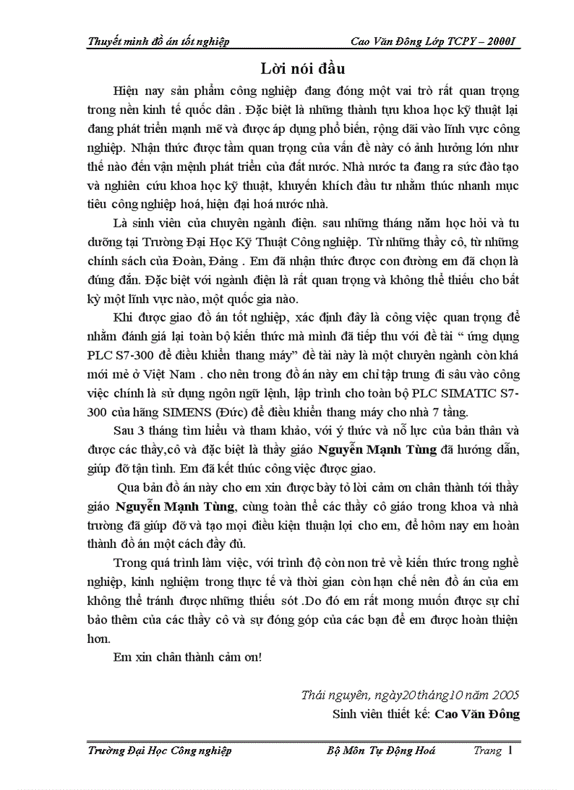 Ứng dụng PLC S7 300 để điều khiển thang máy