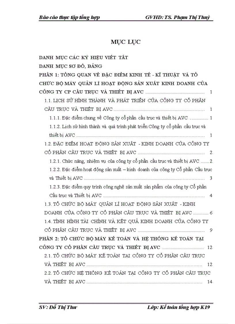 Đánh giá về tình hình tổ chức hạch toán kế toán tại công ty cổ phần cầu trục và thiết bị avc