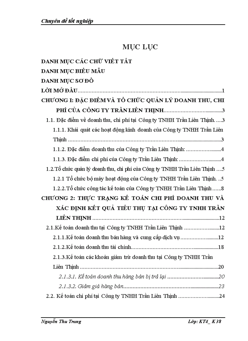Hoàn thiện kế toán doanh thu chi phí và kết quả kinh doanh tại công ty tnhh trần liên thịnh