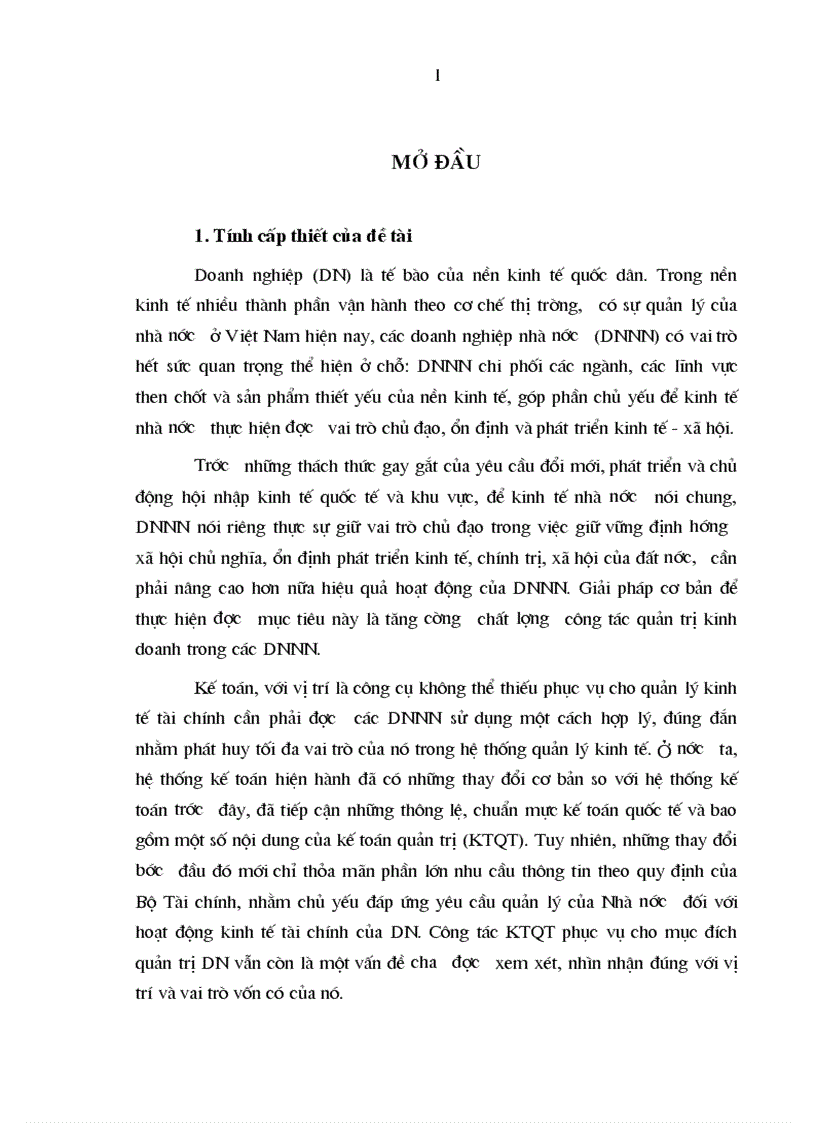 Tổ chức kế toán quản trị các yếu tố đầu vào trong các doanh nghiệp nhà nước ở Việt Nam hiện nay 1