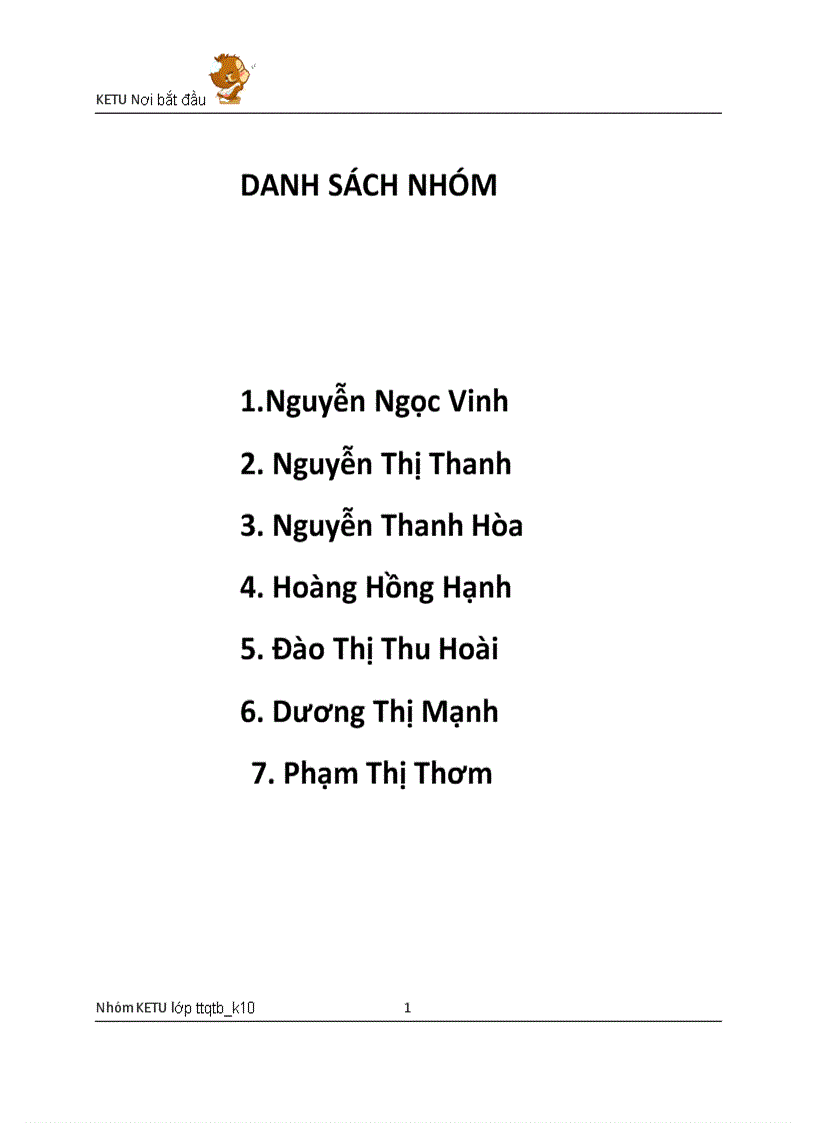 Dự án KETU Nơi bắt đầu