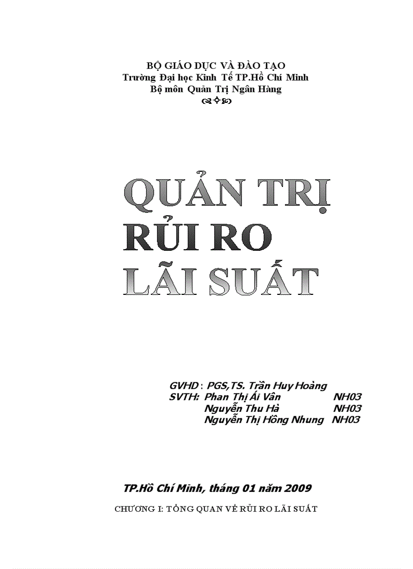 Quản trị rủi ro lãi suất