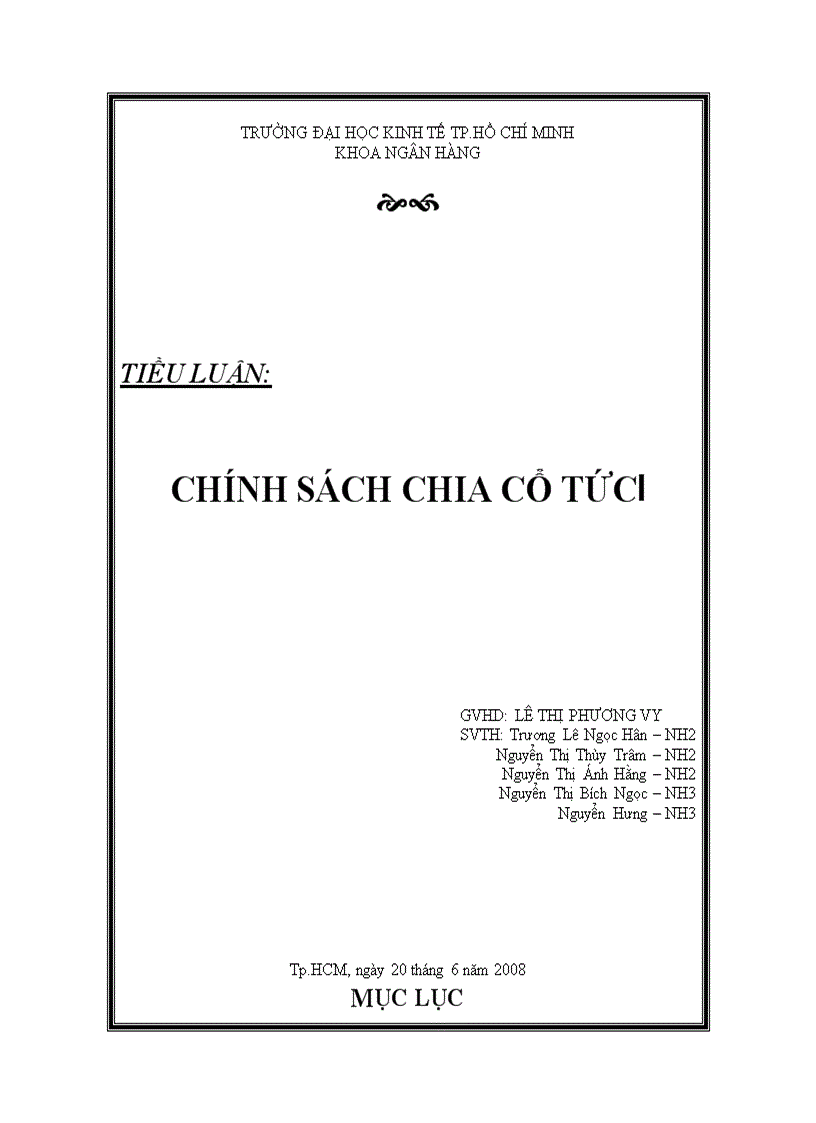 Chính sách chia cổ tứci