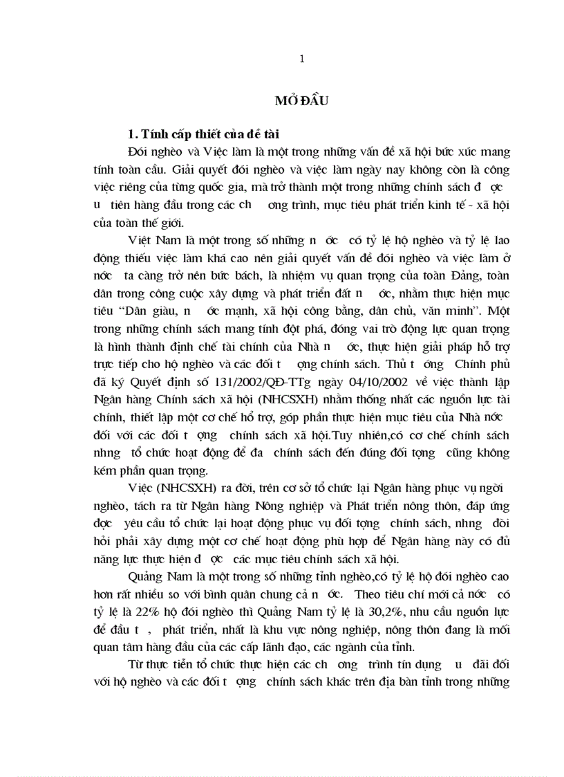 Giải pháp đổi mới hoạt động của Chi nhánh Ngân hàng Chính sách xã hội tỉnh Quảng Nam