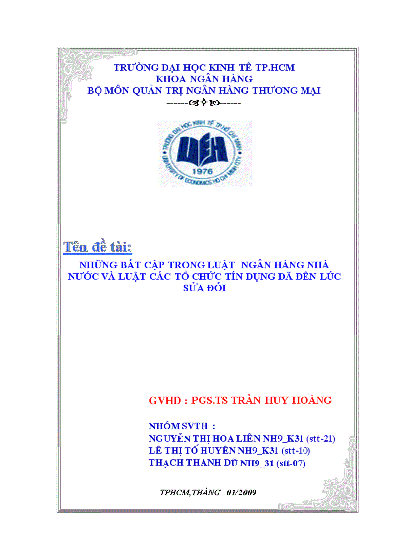 Những bất cập trong luật ngân hàng nhà nước và luật các tổ chức tín dụng đã đến lúc sửa đổi