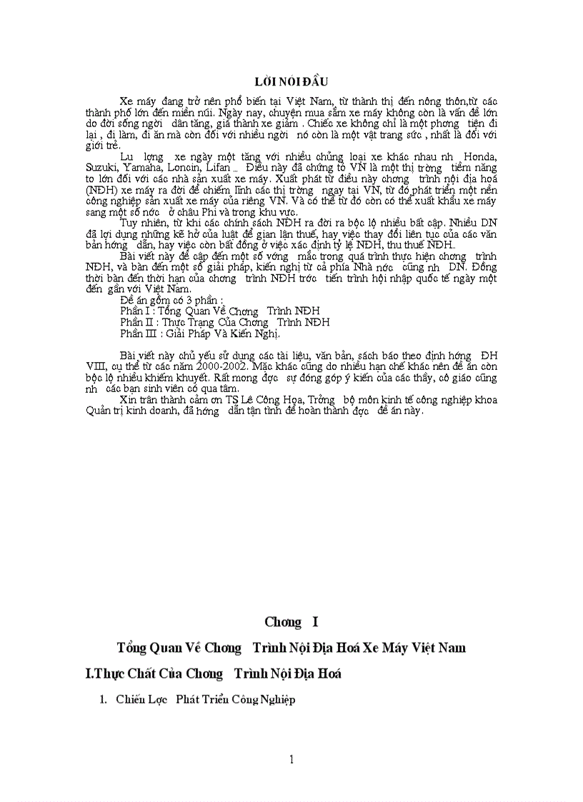 Thực trạng và giải pháp về chương trình nội địa hóa xe máy Việt Nam
