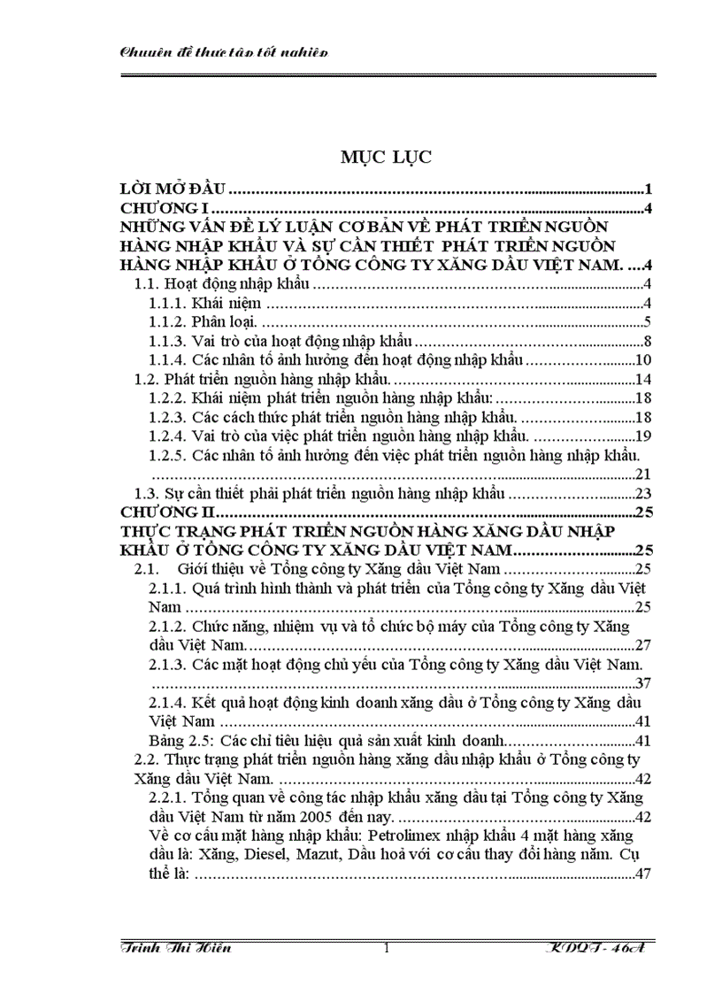Phát triển nguồn hàng xăng dầu nhập khẩu ở Tổng công ty Xăng dầu Việt Nam 1
