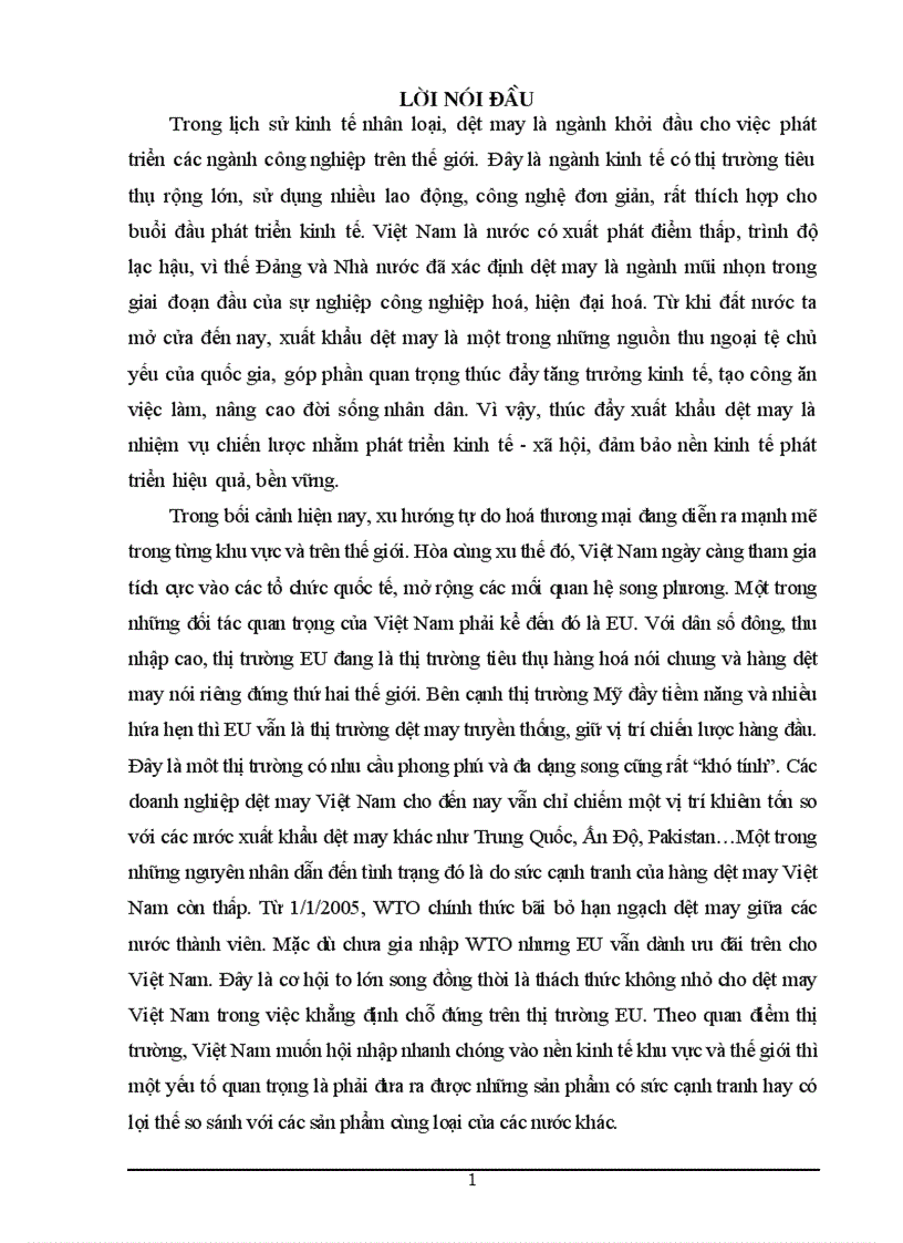 Bài học kinh nghiệm và Kiến nghị để Vinatex mở rộng thị trường sản phẩm may mặc ở EU