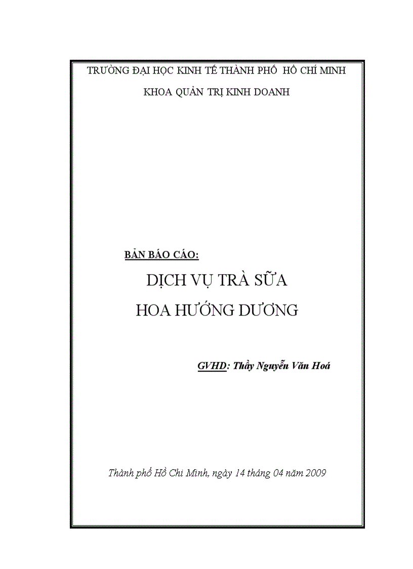Dịch vụ trà sữa hoa hướng dương
