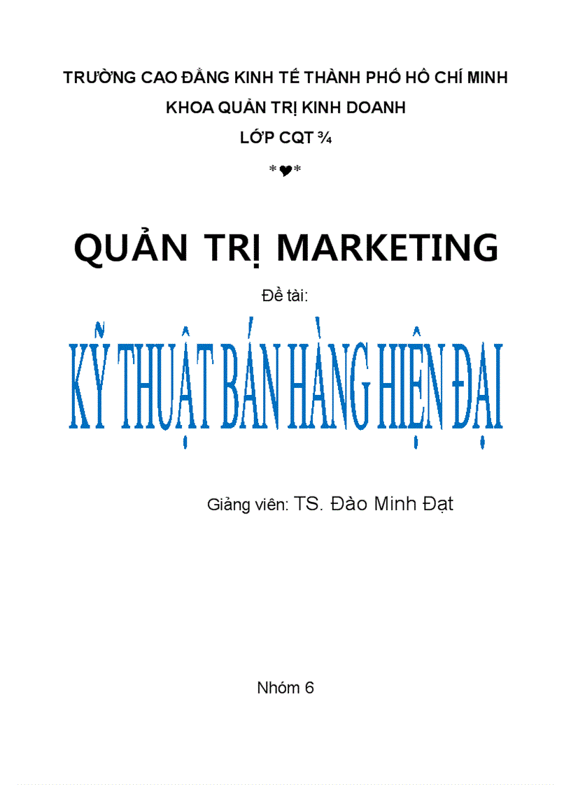 Kỹ thuật bán hàng hiện đại