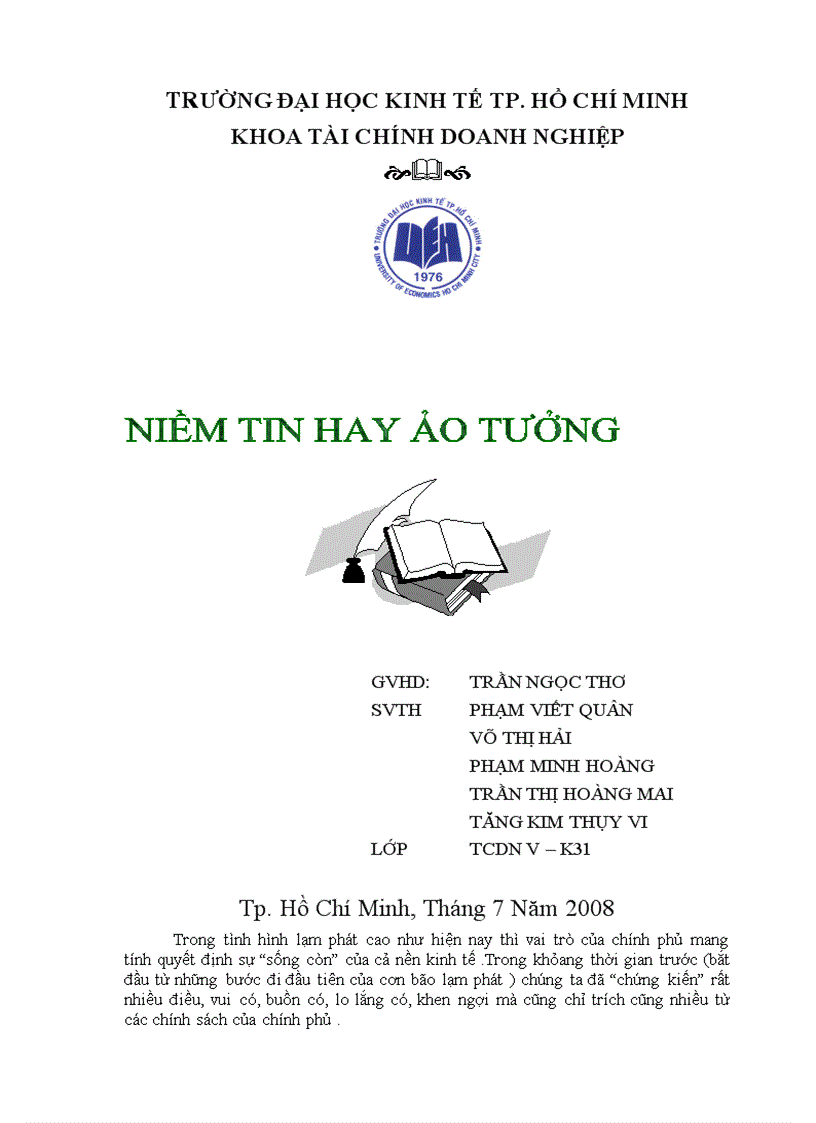 Niềm tin hay ảo tưởng