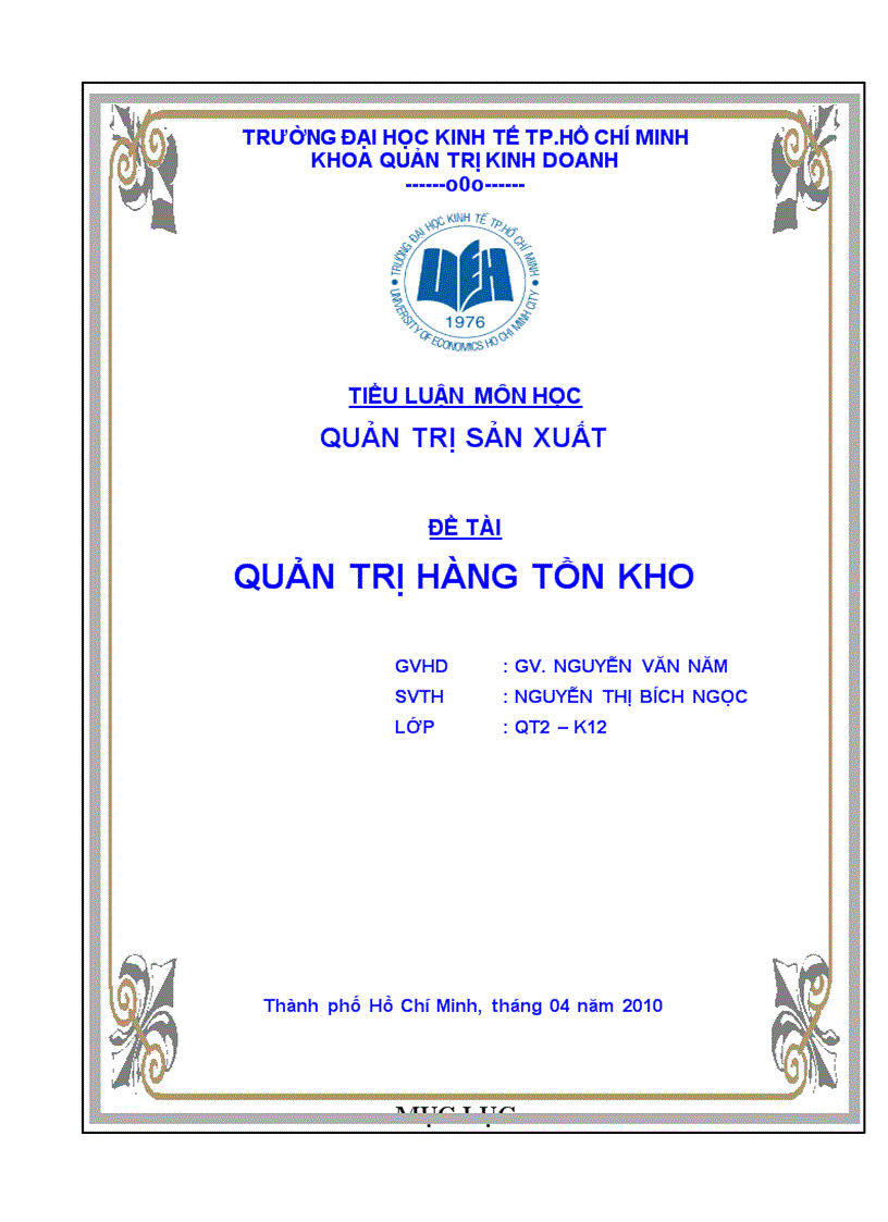 Quản trị hàng tồn kho