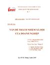 Vấn đề trách nhiệm xã hội của doanh nghiệp