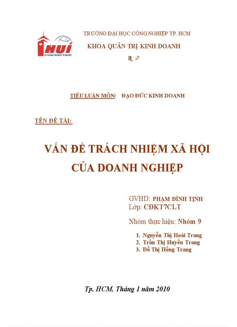 Vấn đề trách nhiệm xã hội của doanh nghiệp