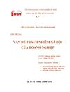 Vấn đề trách nhiệm xã hội của doanh nghiệp