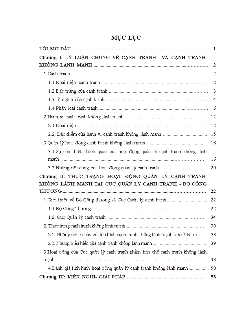 Quản lý hoạt động cạnh tranh không lành mạnh tại Cục Quản lý cạnh tranh Bộ Công Thương