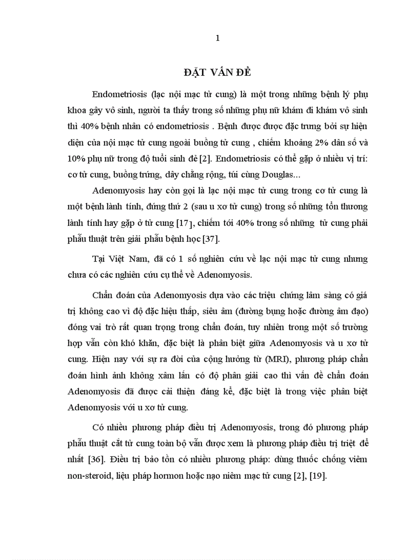 Mô tả đặc điểm hình ảnh Adenomyosis trên cộng hưởng từ và đánh giá kết quả điều trị bằng phương pháp can thiệp nội mạch 1