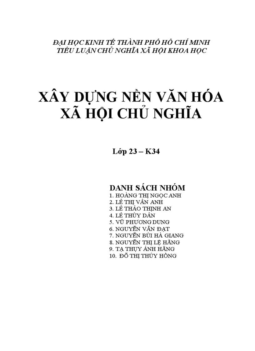 Xây dựng nền văn hóa xã hội chủ nghĩa