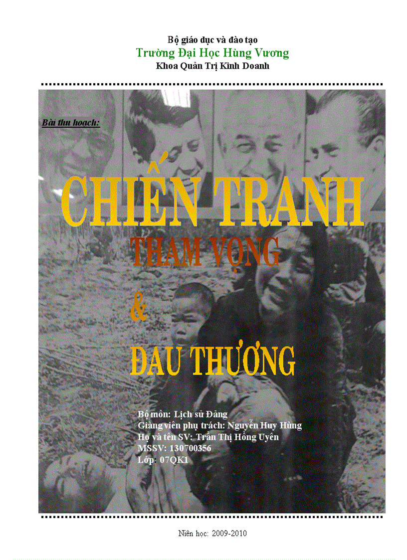 Chiến tranh tham vọng và đau thương