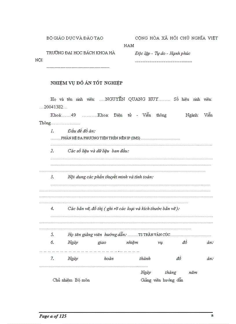 Phân hệ đa phương tiện trên nền ip ims