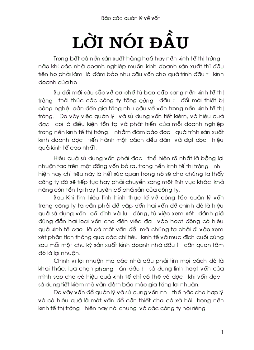 Những kết quả và một số giải pháp nhằm nâng cao hiệu quả sử dụng vốn tại Công Ty Cổ phần Tân Kinh Bắc 1
