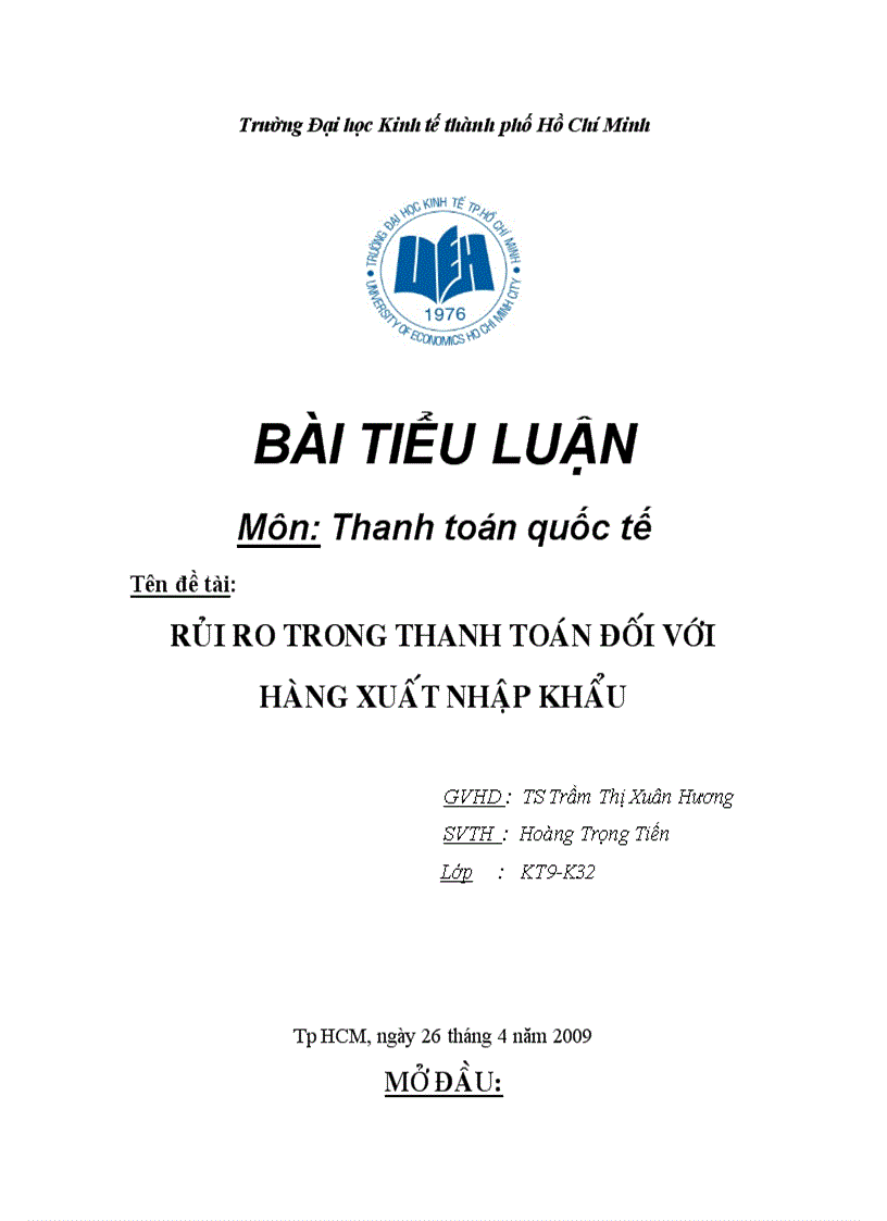Rủi ro trong thanh toán đối với hàng xuất nhập khẩu