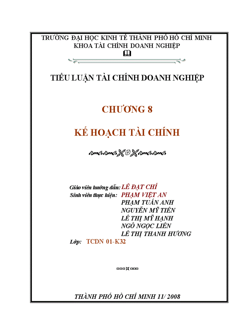 Kế hoạch tài chính