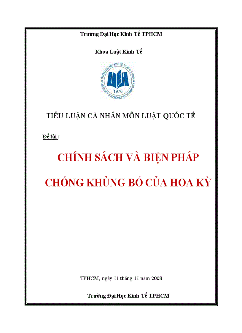 Chính sách và biện pháp chống khủng bố của hoa kỳ