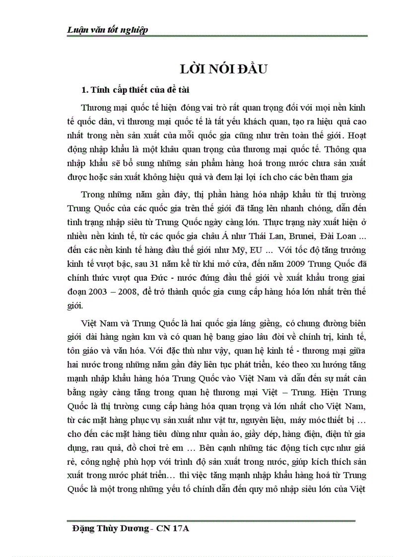 Hoạt động nhập khẩu của Việt Nam từ thị trường Trung Quốc Thực trạng và giải pháp