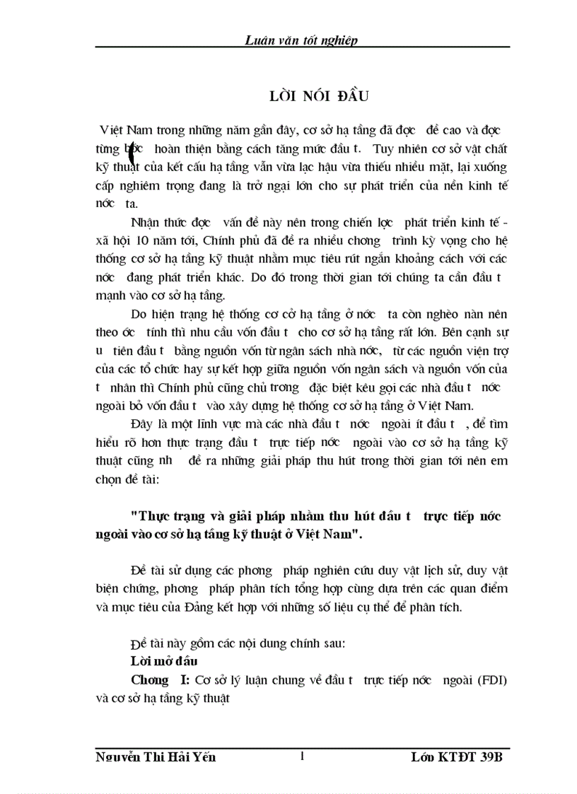 Thực trạng và giải pháp nhằm thu hút đầu tư trực tiếp nước ngoài vào cơ sở hạ tầng kỹ thuật ở Việt Nam