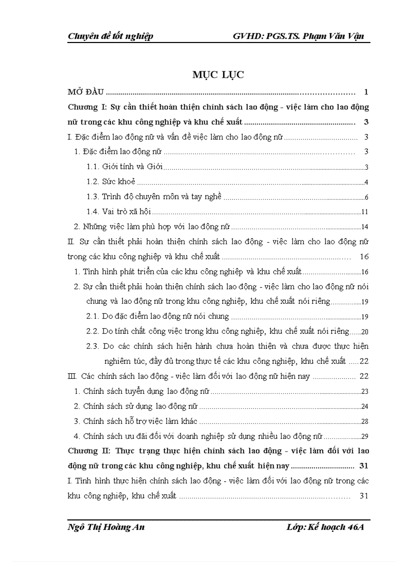 Hoàn thiện chính sách lao động việc làm đối với lao động nữ trong các khu công nghiệp khu chế xuất ở Việt Nam